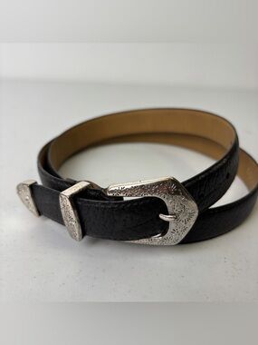 Perry Ellis Portfolio black Leather Belt